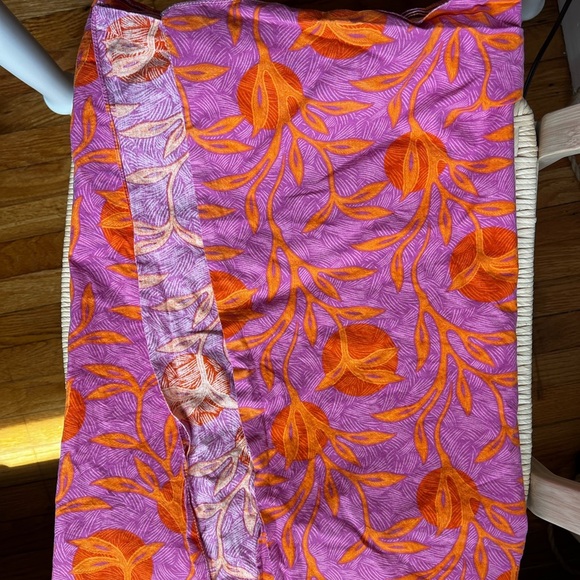 Liberty & Justice Floral Swim Cover-Up Sarong Wrap Skirt, Pink & Orange - Picture 5 of 7